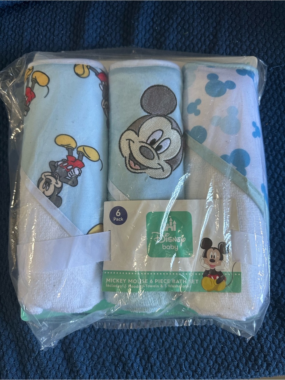 Disney Baby Mickey Mouse 6-Piece Baby Bath Set - Blue white